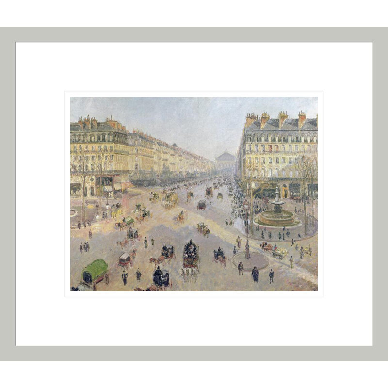 «The Avenue de L'Opera Paris Sunlight Winter Morning» par Camille Pissarro, impression giclée encadrée, 13.75" H x 15.95" W