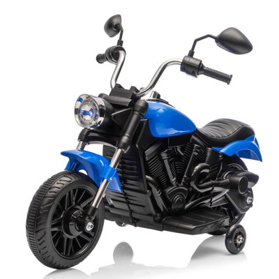 Motocyclette pour enfants, motocyclette électrique alimentée par batterie de 12 V, motocyclette à 3 roues avec roues d'entraînement, marche arrière, phare, klaxon, musique, jouet pour enfants, tout-petits, garçons, filles, 3 à 5 ans