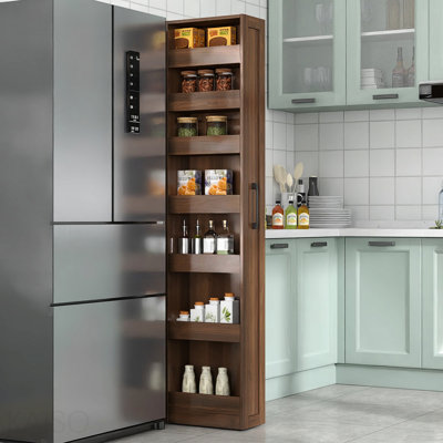7 Tier Multi-Functional Pull-Out Multi-Tier Storage Single-Sided Open Shelf For Kitchen, Living Room & Narrow Spaces