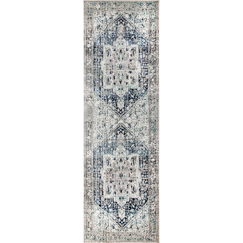 Tapis bleu Funderburk, Tapis de couloir 2 pi 6 po x 8 pi