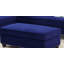 Living Living XL - Repose-pieds cocktail en velours bleu indigo avec garniture cloutée et pieds en bois