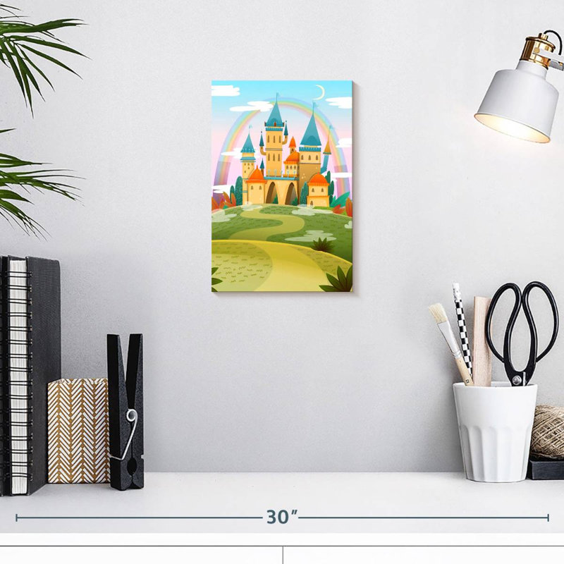 Caricature du château d'Ashelle, H 12 po x l 8 po