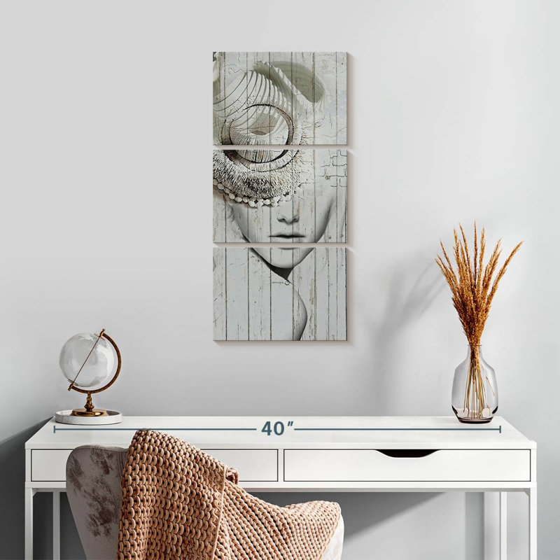 Portrait de femme classique, H 27 po x l 12 po