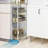 Laundry Storage Cart On Wheels And Wood Table Top Mobile Shelving Unit