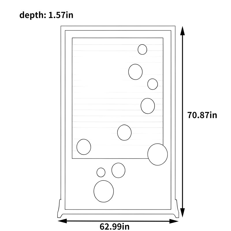 Brendolyn, 70.87" H x 62.99" W x 1.57" D, Black/White/Grey/Red/Gold