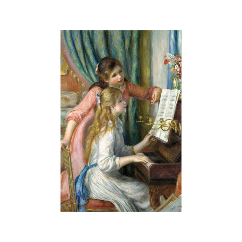 Two Young Girls At The Piano, 1892 by Pierre-Auguste Renoir - Painting on Canvas, 101.6 cm H x 66.04 cm W x 1.91 cm D