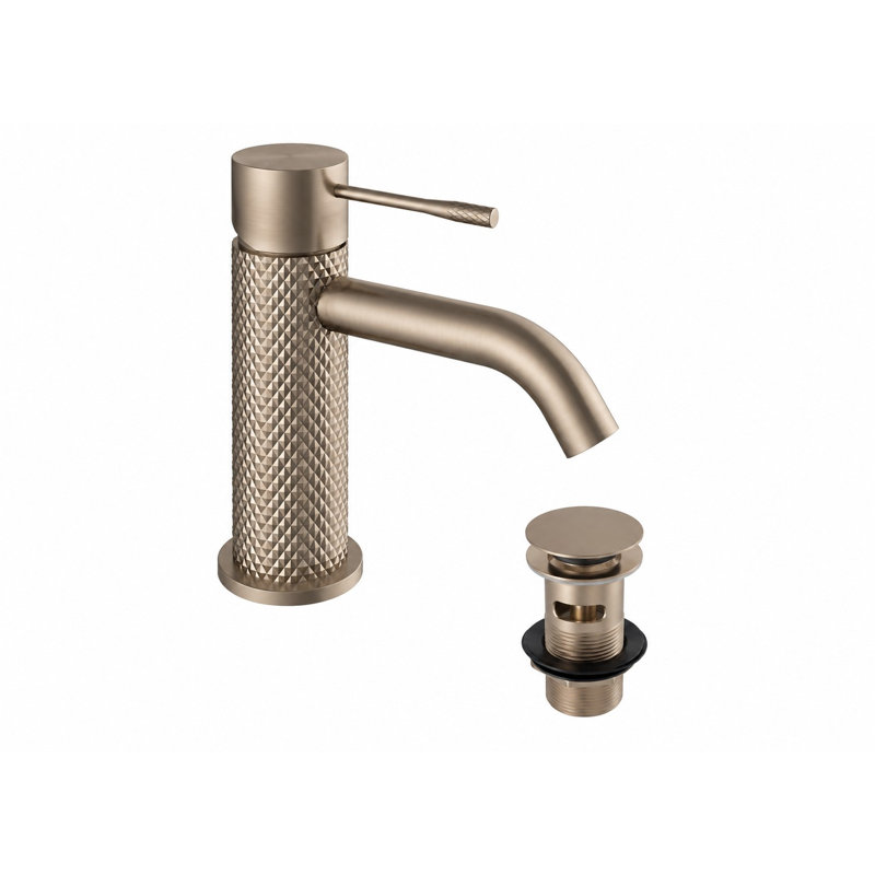  Madrid Mono Basin Mixer with Waste, Satin Bronze