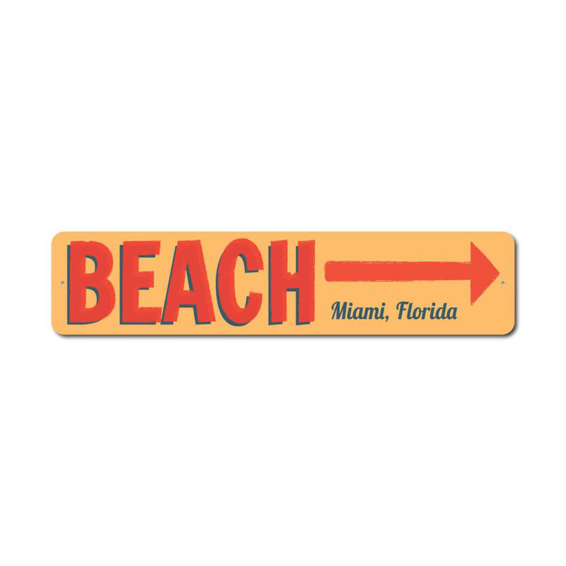 Plaque en métal «Beach This Way», H 4 po x l 18 po x P 0,04 po