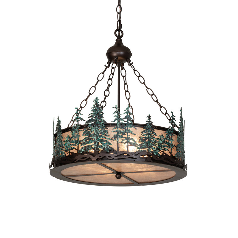 Luminaire suspendu tambour 4 lumières Griagal