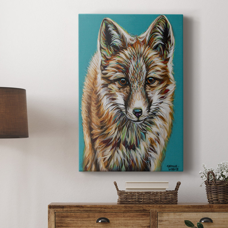 Bleu sarcelle renard - galerie sur mesure, H 18 po x l 12 po