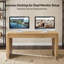 Bureau cannelé en bois massif l 60 po William avec gestion des câbles et prises de courant-2067079405