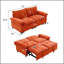 Canapé-lit convertible 73 po en velours orange avec matelas coulissant