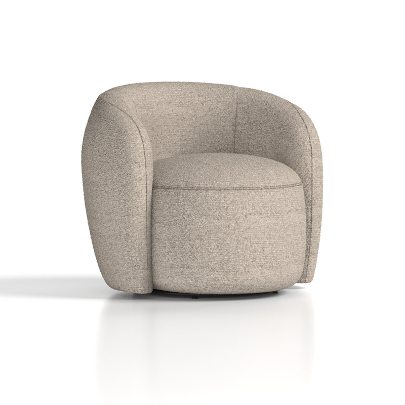 Nakela Upholstered Fabric Swivel Barrel Chair