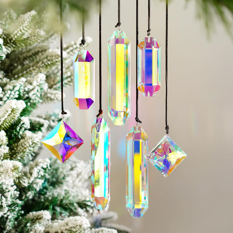 Ensemble de 7 prismes en cristal Sun Catcher, cristaux colorés de Suncatcher AB