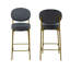 Ensemble de 2 tabourets de bar rembourrés en velours avec tabouret de comptoir rond avec dossier et repose-pieds pour îlot de cuisine-2044967712