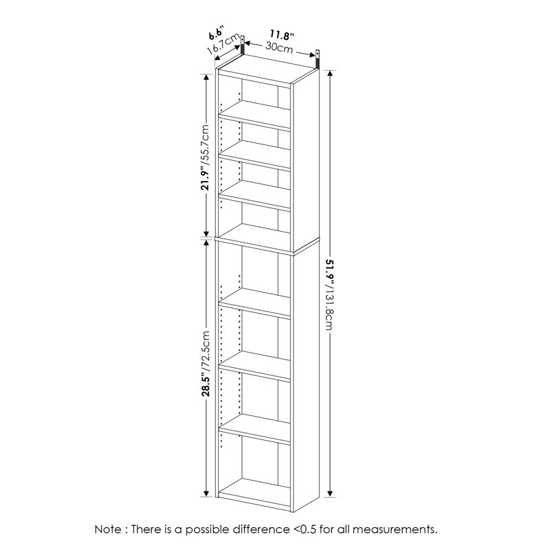 Bowe 8-Tier Adjustable Shelves Multimedia Media Storage Tower Rack, White