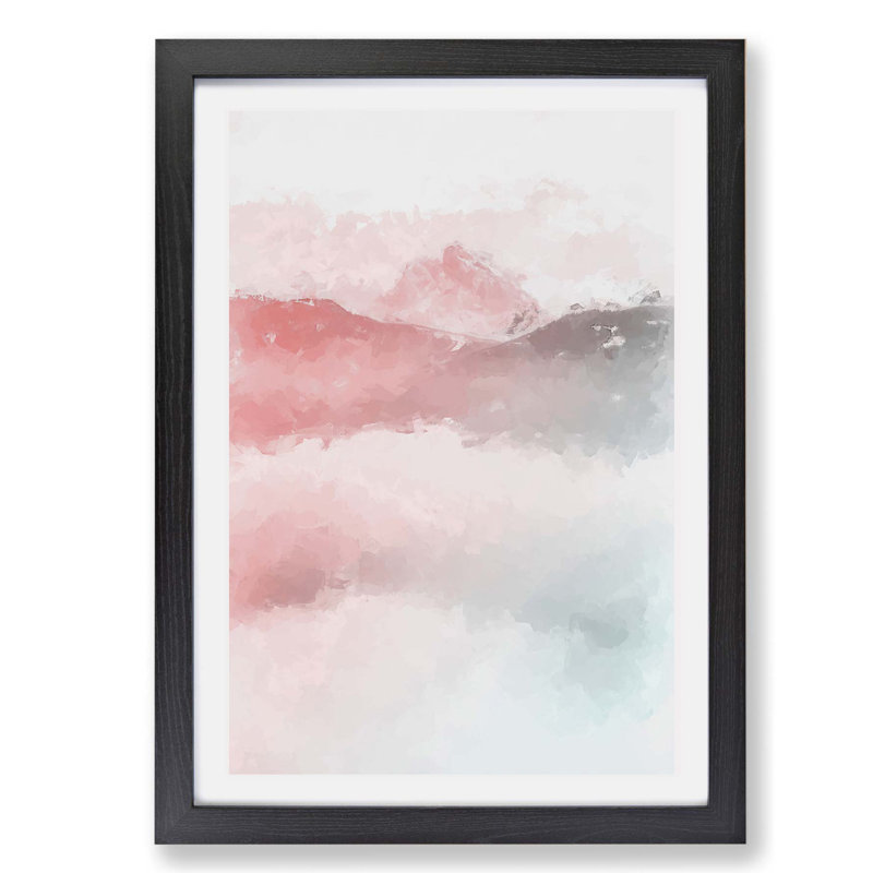 Misty Mountain - Framed Print, 62cm H x 87cm W x 2cm D, Black