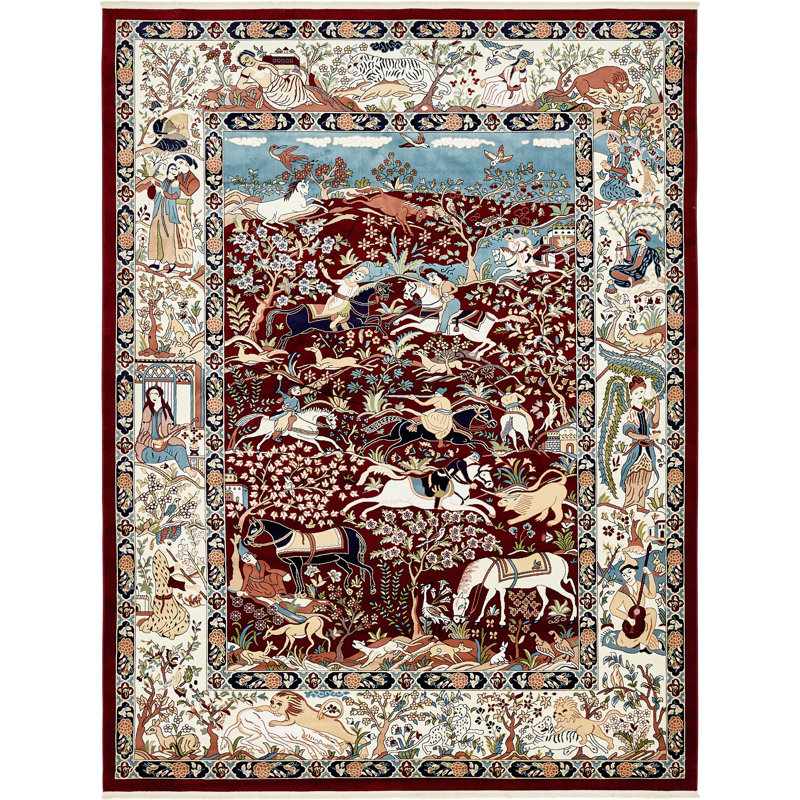 Ledger Oriental Indoor Rug, Rectangle 5'3" x 8', Blue