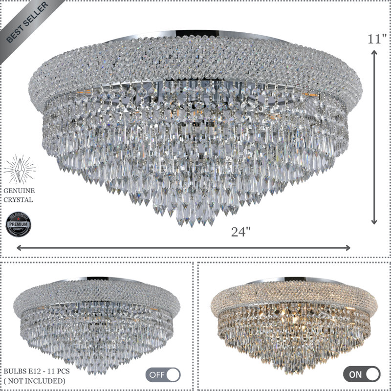 Lustre Montrey Lights Empire Flush, Chrome chrome, 11