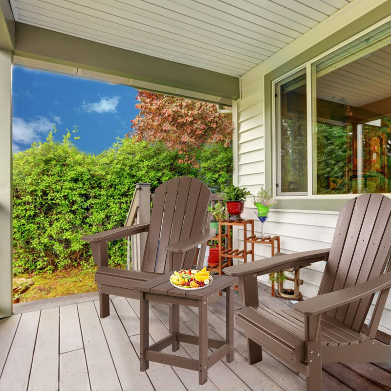 Table d'appoint carrée Adirondack, Brun