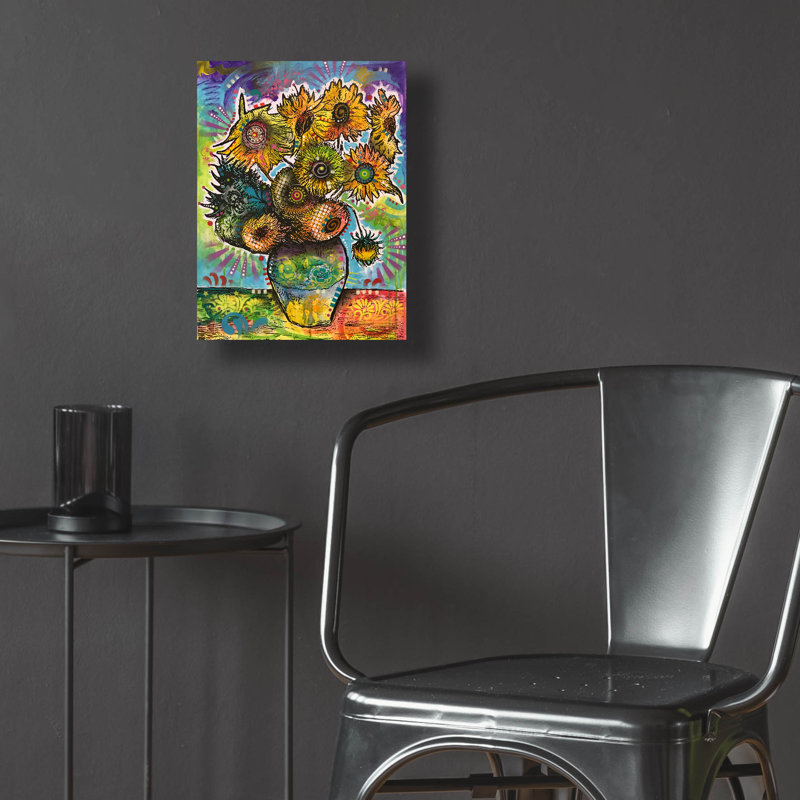 «Gogh Sunflowers» par Dean Russo, H 16 po x l 12 po