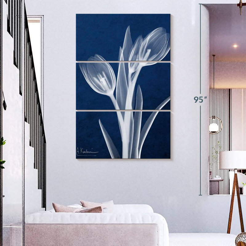 Harnek indigo tulipes I, 74" H x 48" W