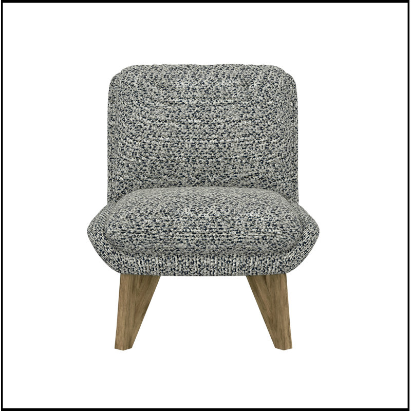 Fauteuil d'appoint sans accoudoirs Wallace & Bay Emerse, Noir/gris