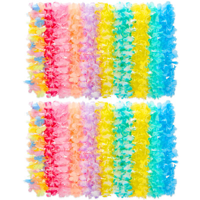150-Pack Hawaiian Leis 39-41in, Gradient Single-Color Flower Leis for Tropical Luau Pool Party Graduation, Adults