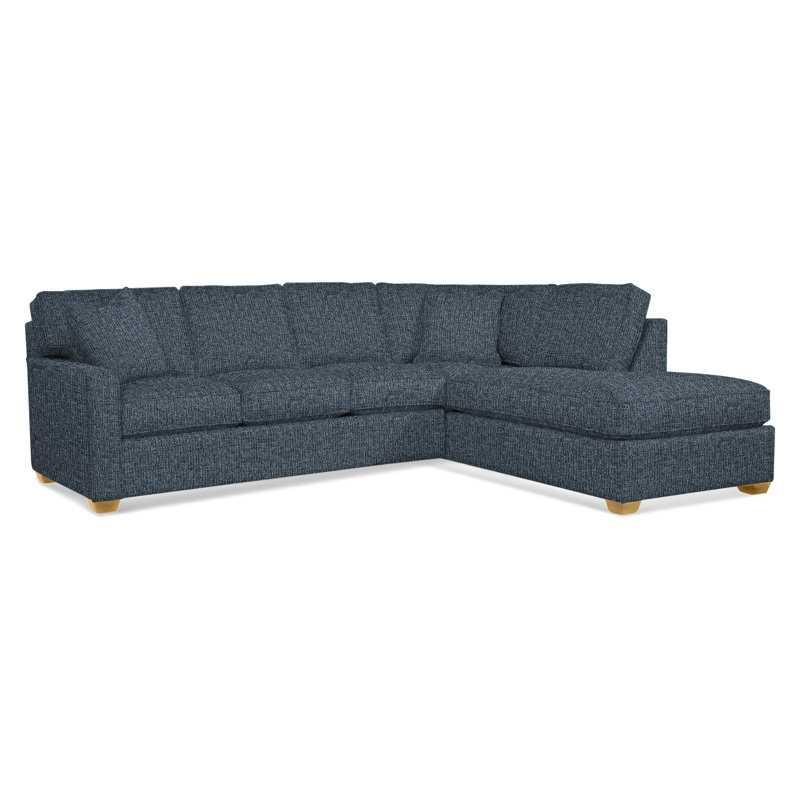 Ellora Upholstered Chaise L-Sectional, Right Hand Facing, Honey, Basic Blue; 0317-63