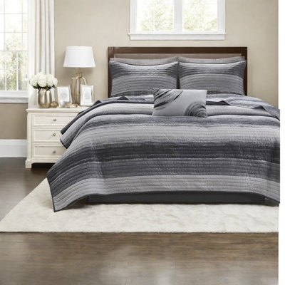 Premium Black Multi 8-piece Cal King Bedding Set With Cotton Sheets