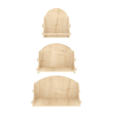 Elegant Wall Shelf, Oak Color, 9.8 x 9.8 x 5.9 inches | 100% Melamine Coated Particle Board, Thickness: 0.3 inches | Stylish Rustic Design for Home Décor, Perfect for Living Room & Entryway Storage