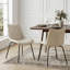 Ensemble de 6 chaises de salle à manger modernes Mid-Century, chaises d'appoint en similicuir imperméables avec pieds en métal, beige-320993314-320993315