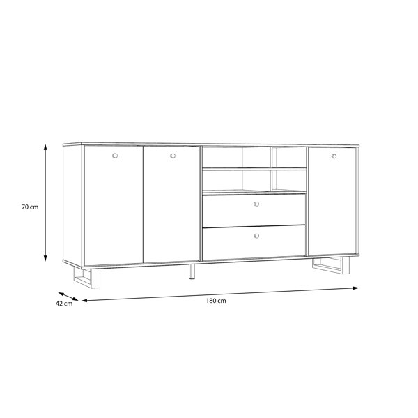 Mercury Row Idlewild 180cm Wide 2 Drawer Sideboard & Reviews | Wayfair.ie