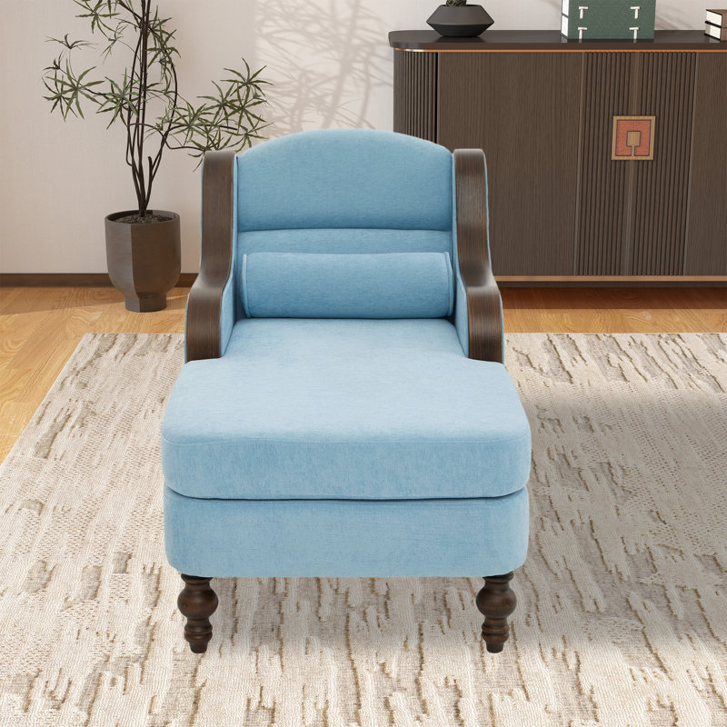 Chaise longue d'intérieur en chenille, Bleu clair