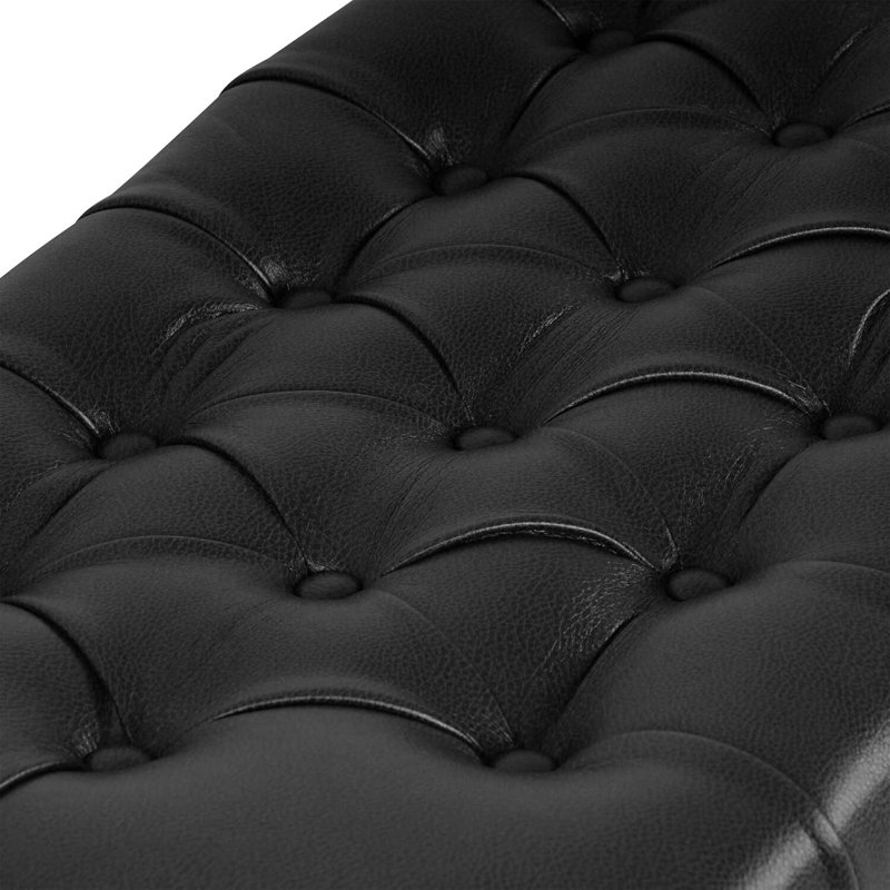 Banc de rangement en similicuir Ardice, Noir