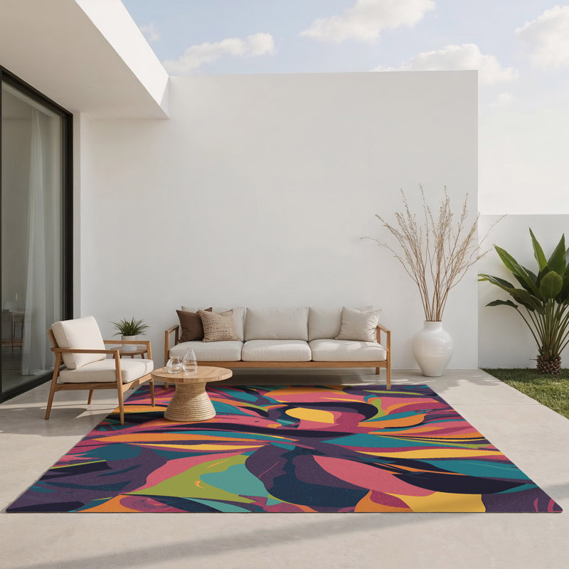Tapis intérieur et extérieur Techno Glimmer, Rectangle 1 pi 6 po x 2 pi 6 po