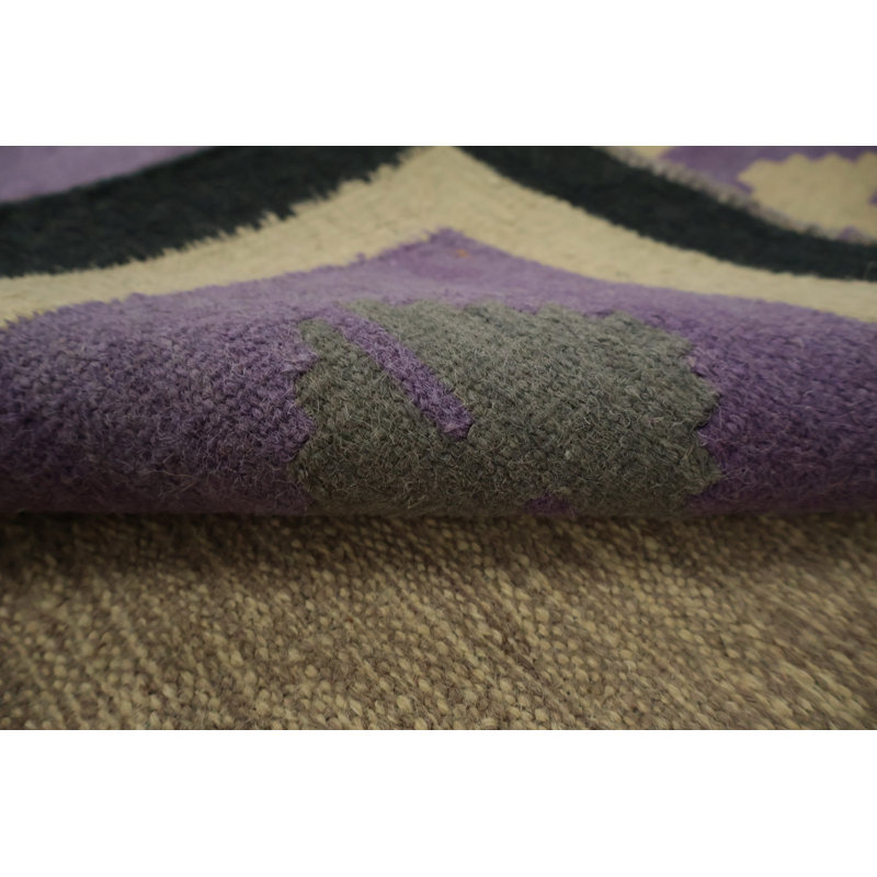 Tapis moderne carré minimaliste kilim 10 x 10