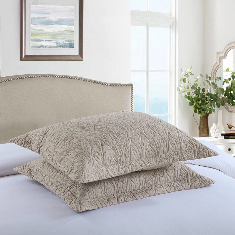 P-solid Shams Polyester Bedding, King, Taupe