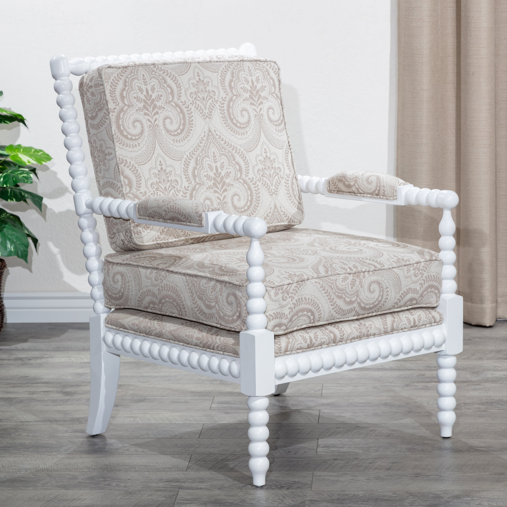 White discount wooden armchair