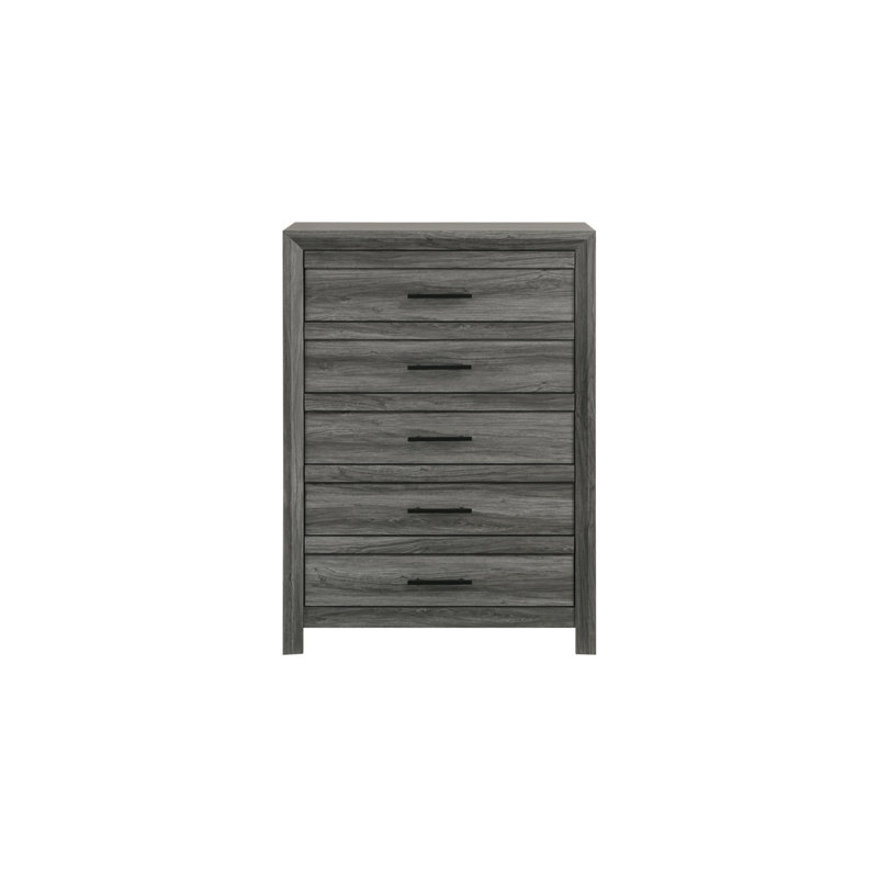 Commode 5 tiroirs Denver, Gris