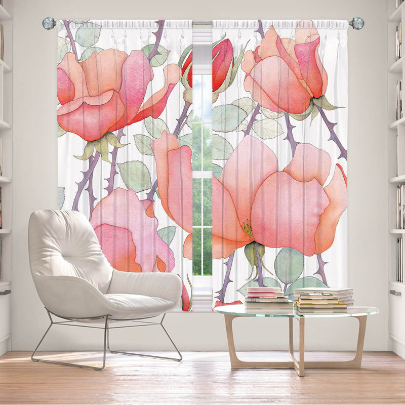 Ensemble de rideaux obscurcissant et isolant avec passe-tringle 2 pièces Delaughter Rosa, L 40 po x L 61 po