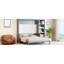 Lit escamotable double avec bureau et bibliothèque pour économiser de l'espace et une utilisation multifonctionnelle (gris)-469550383