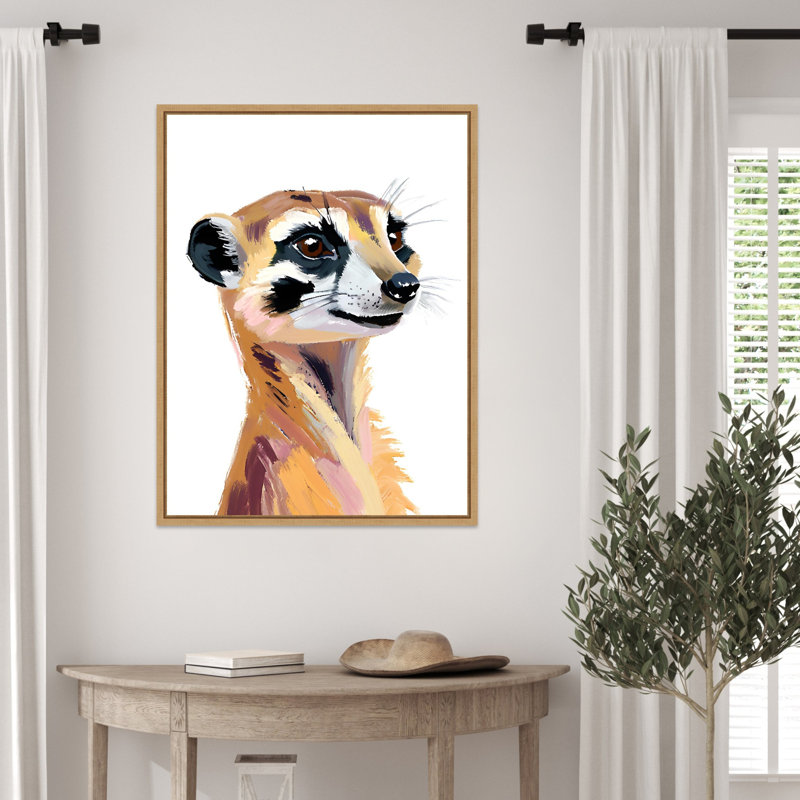 «Meercat» par Gombosi, reproduction d'art sur toile encadrée, H 30 po x l 23 po