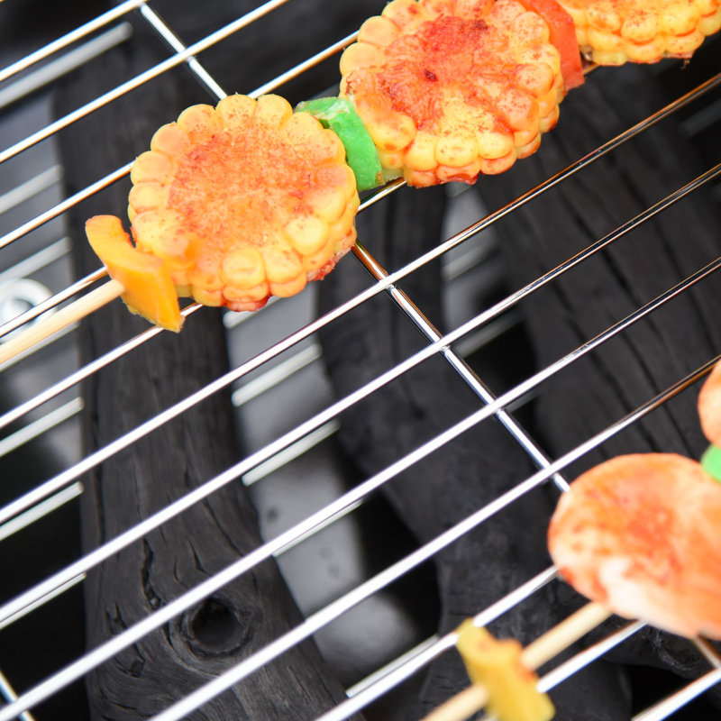 Barbecue au charbon de bois de 21 po avec roulettes et tablette inférieure - Évents portatifs réglables pour barbecue pour barbecue