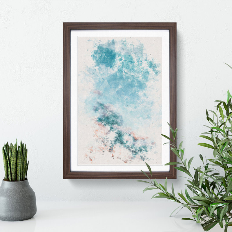 Peach Kissed Clouds - Framed Print, 33cm H x 24cm W x 2cm D, Walnut Framed