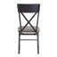 Chaise d'appoint grise et noire sable avec dossier en forme de X (ensemble de 2)