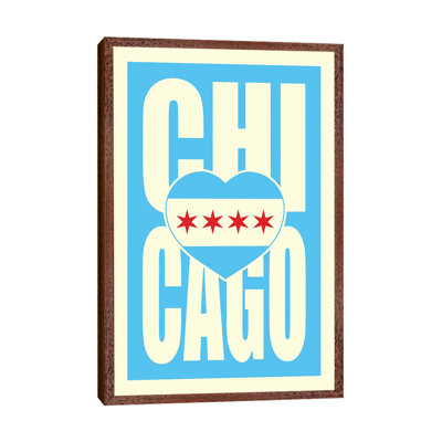 Chicago Typography Heart by Benton Park Prints - Print on Canvas