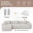 122" Modern L Shaped Modular Sectional Sofa, Boneless Couches For Living Room With Ottoman,4 Seater Convertible Cloud Couch Sofa Set, No Assembly Required Beige-209691204