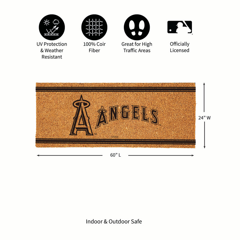 Très grand tapis couleur coco Los Angeles Angels, 60 po x 24 po