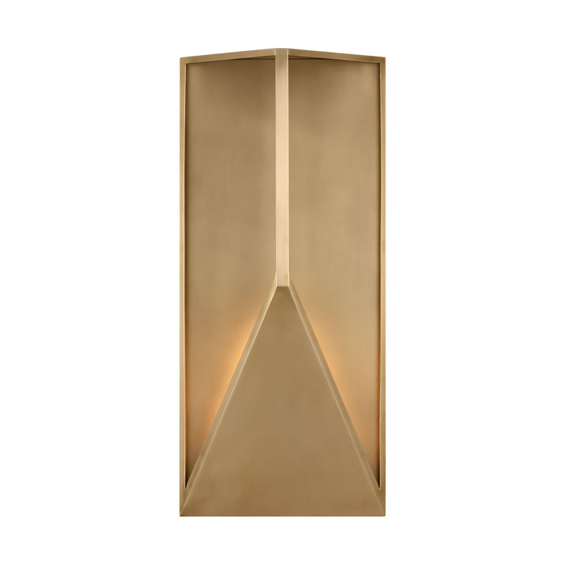 Punto LED Outdoor Wall Lantern, Hand Rubbed Antique Brass, 22.2" H x 4.7" W x 10" D